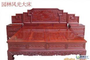 紅木家具的藝術(shù)魅力 園林風(fēng)光床的獨(dú)特韻味